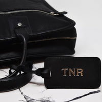 Personalized Sewn Leather Luggage Tag