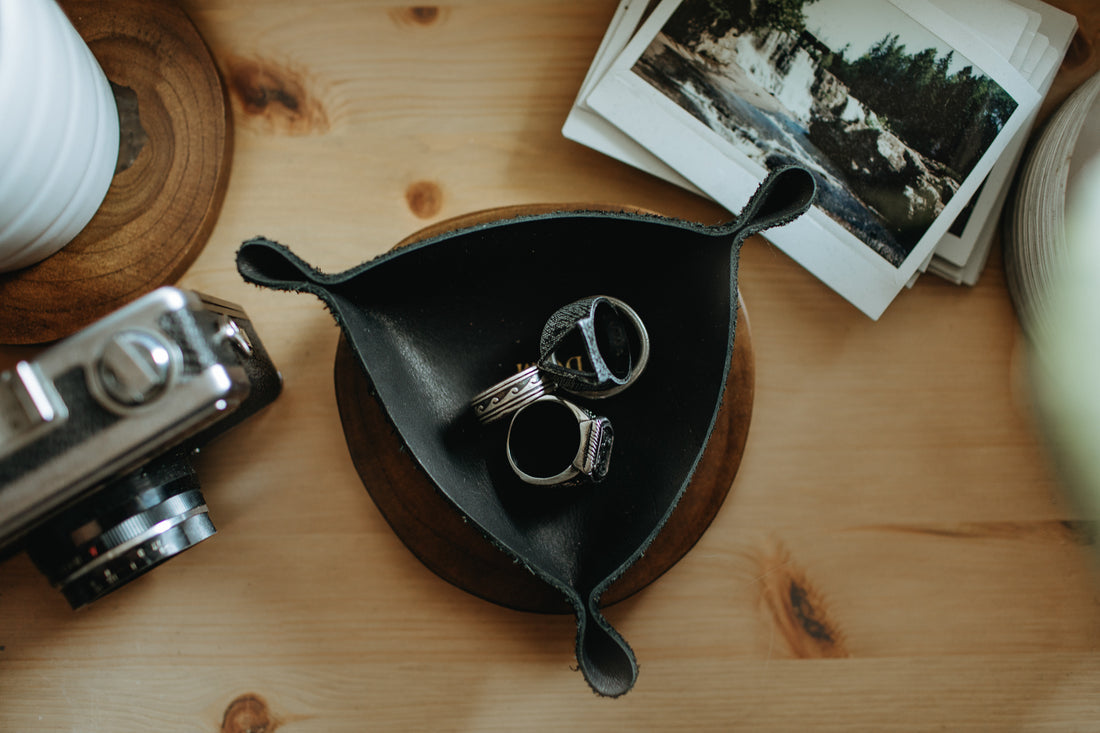 Personalized Leather Ring Tray