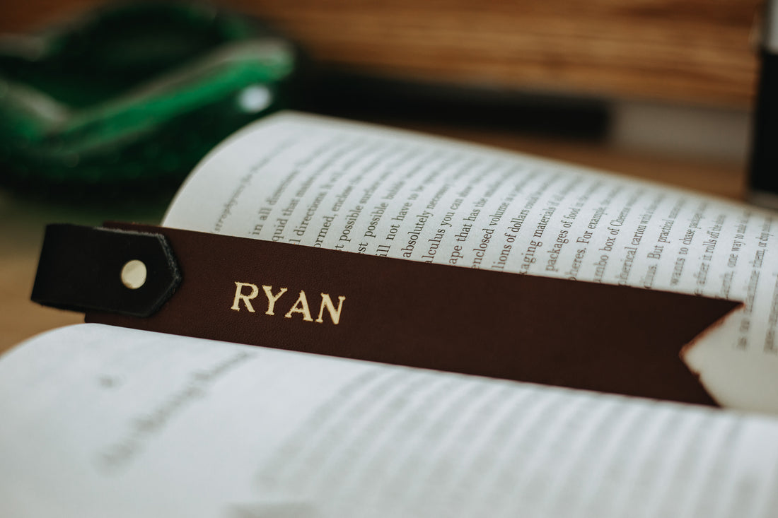 Two-Tone Personalized Leather Bookmark