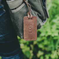 Personalized Sewn Leather Luggage Tag