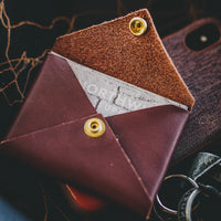 Personalized Leather Snap Card Wallet
