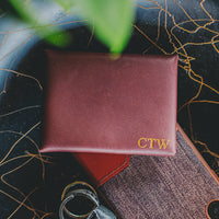 Personalized Leather Snap Card Wallet