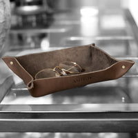 Personalized Leather Rivet Valet Tray