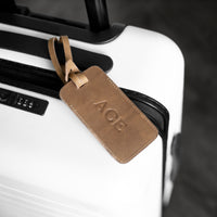 Personalized Sewn Leather Luggage Tag