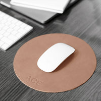 Personalized Round Leather Mouse Pad