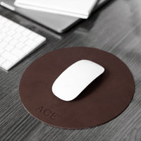 Personalized Round Leather Mouse Pad