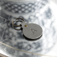 Personalized Leather Circle Key Fob