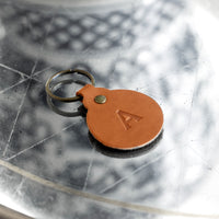 Personalized Leather Circle Key Fob