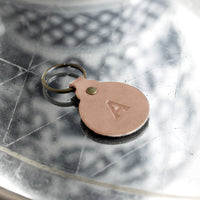 Personalized Leather Circle Key Fob