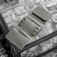 Custom Leather Jewelry Organizer in Gray