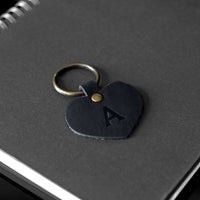 Personalized Leather Heart Keychain