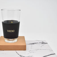 Personalized Leather Pint Glass Sleeve