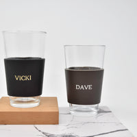 Personalized Leather Pint Glass Sleeve