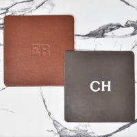 Personalized Leather Square Coasters - Set of 4