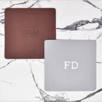 Personalized Leather Square Coasters - Set of 4