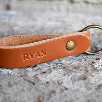 Custom Double Sided Leather Keychain