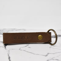 Double Sided Personalized Leather Keychain