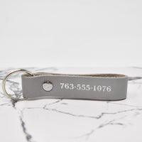 Double Sided Personalized Leather Keychain