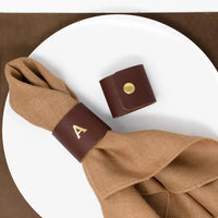 Personalized Leather Napkin Ring. Leather Napkin Holder. Leather Ring. Table Decor. Leather Decor. Set of 2. Snap Napkin Ring. Made in USA.