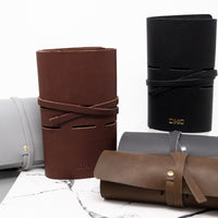Tech Accessory Roll. Leather Cord Organizer. Personalized Tech Case. Personalized Leather Gift. Cable Roll. Cable Organizer. Tech Organizer.