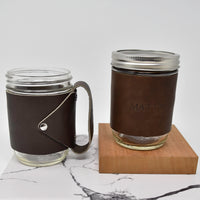 Personalized Leather Mason Jar Sleeve