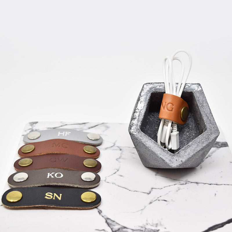 Personalized Leather Cord Keeper