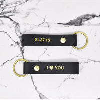 Double Sided Personalized Leather Keychain