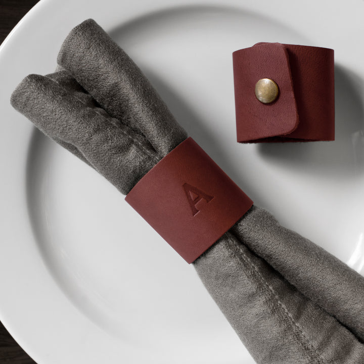 Personalized Leather Napkin Rings
