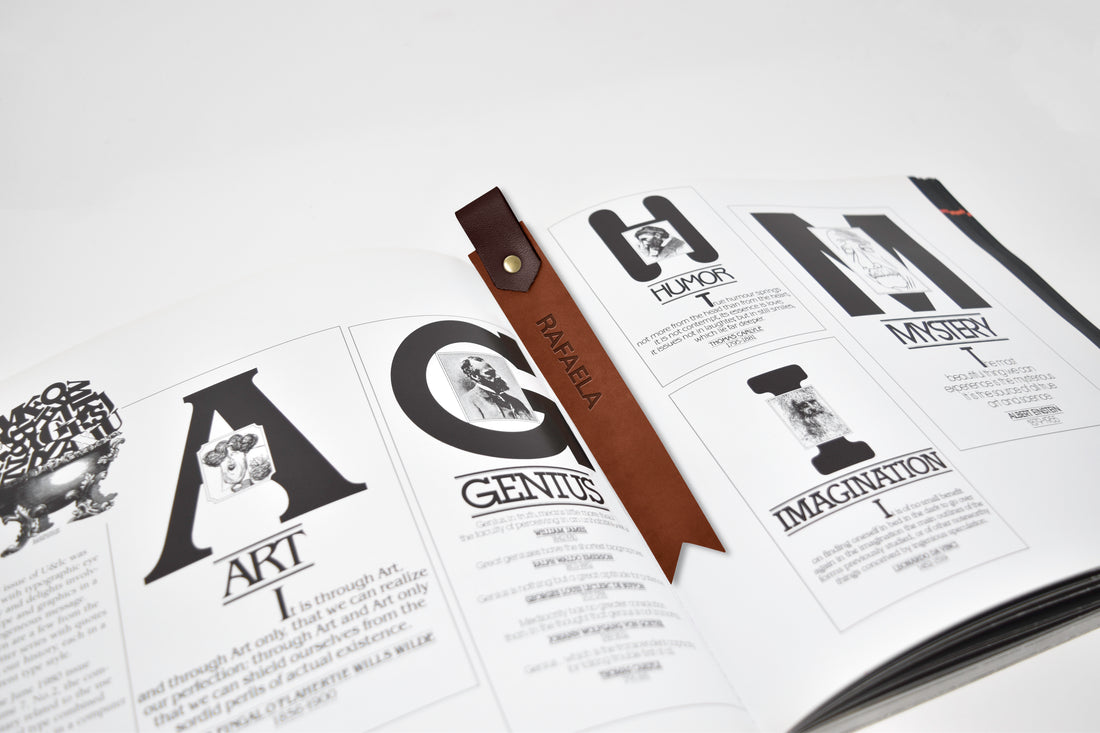 Two-Tone Personalized Leather Bookmark
