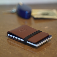 Leather Card Wallet with Elastic Band