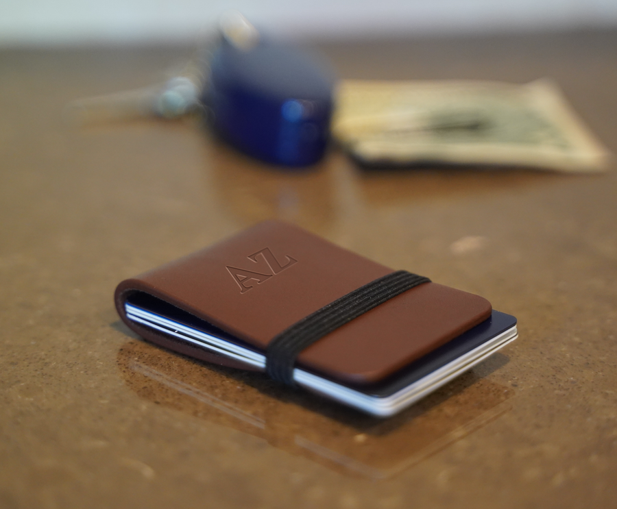 Leather Card Wallet with Elastic Band