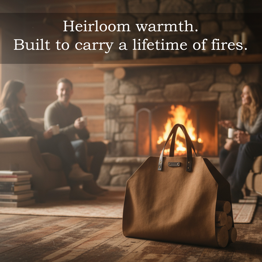 All Leather Log Carrier