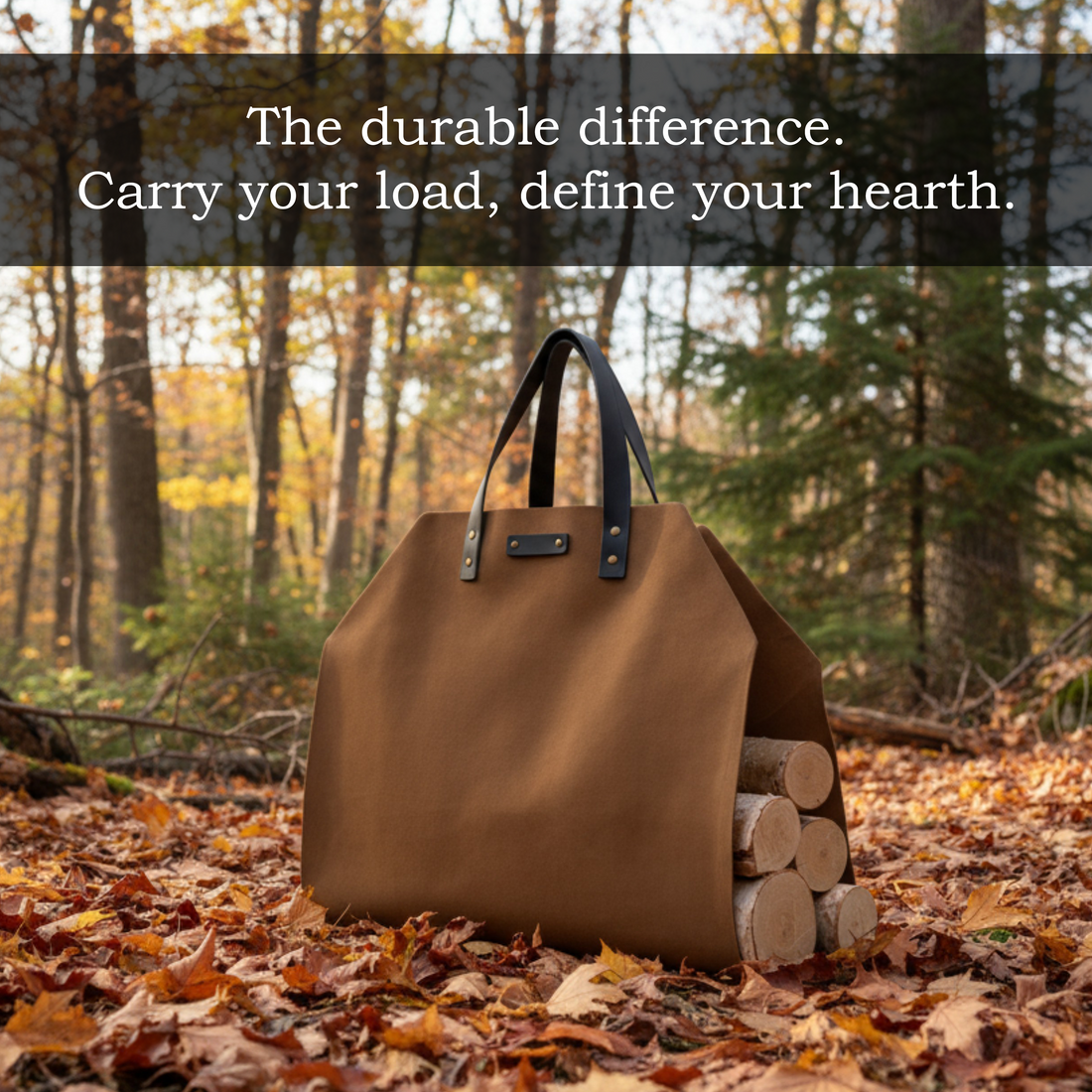 All Leather Log Carrier