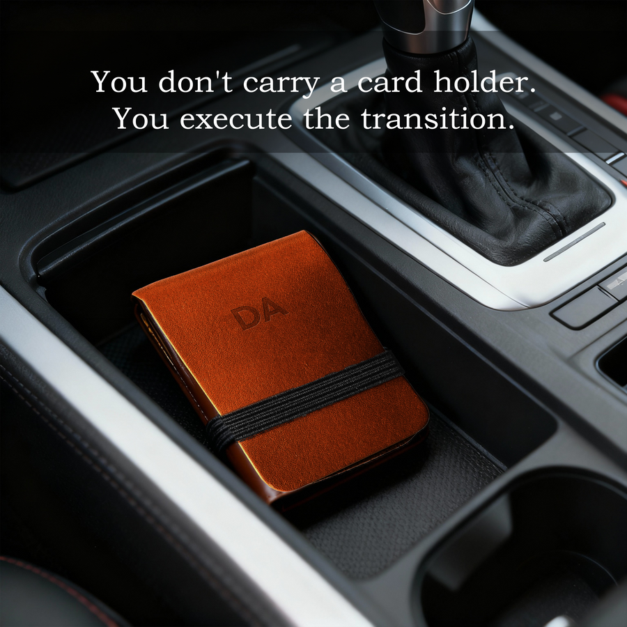 Leather Card Wallet with Elastic Band