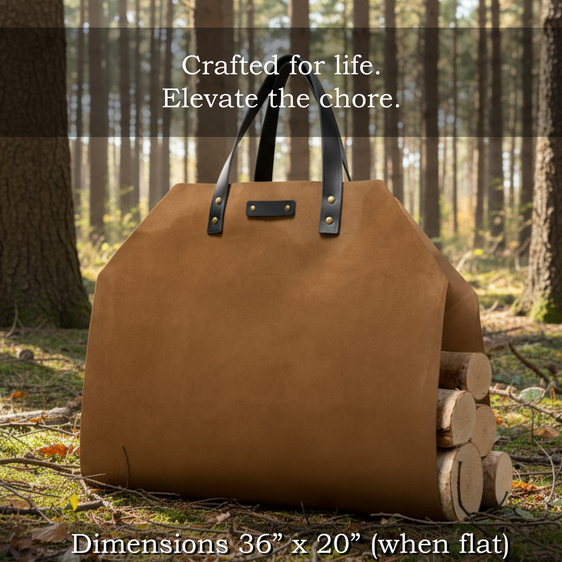 All Leather Log Carrier