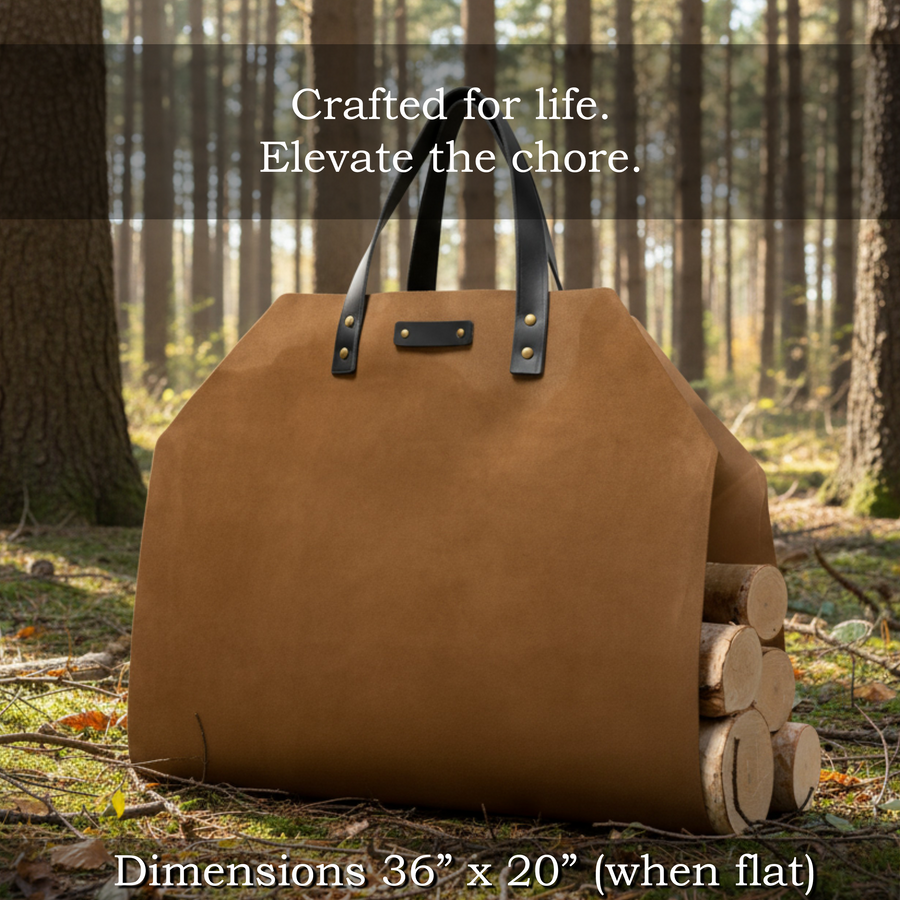 All Leather Log Carrier