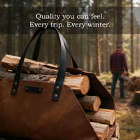 All Leather Log Carrier