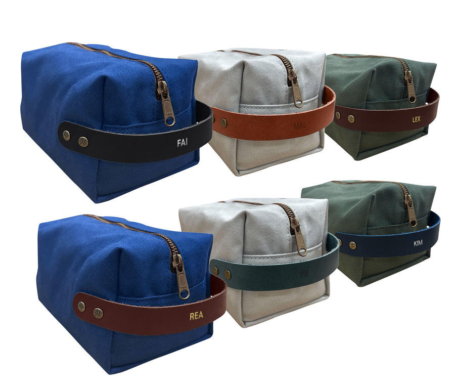 Personalized Canvas and Leather Dopp Kit