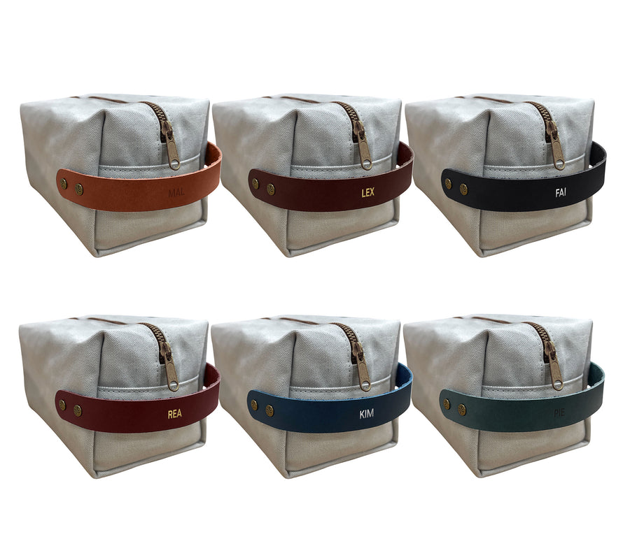 Personalized Canvas and Leather Dopp Kit