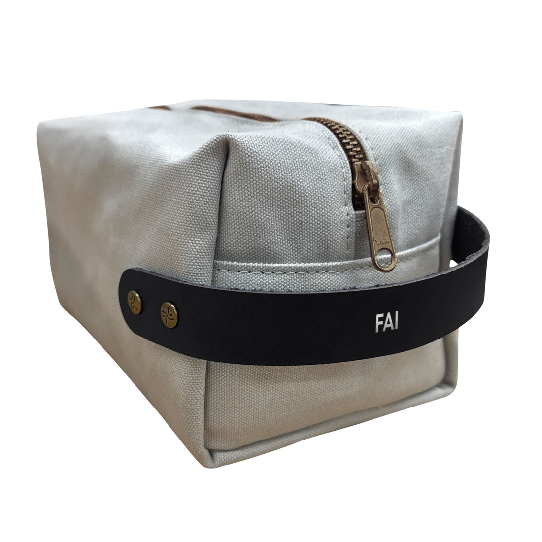 Personalized Canvas and Leather Dopp Kit