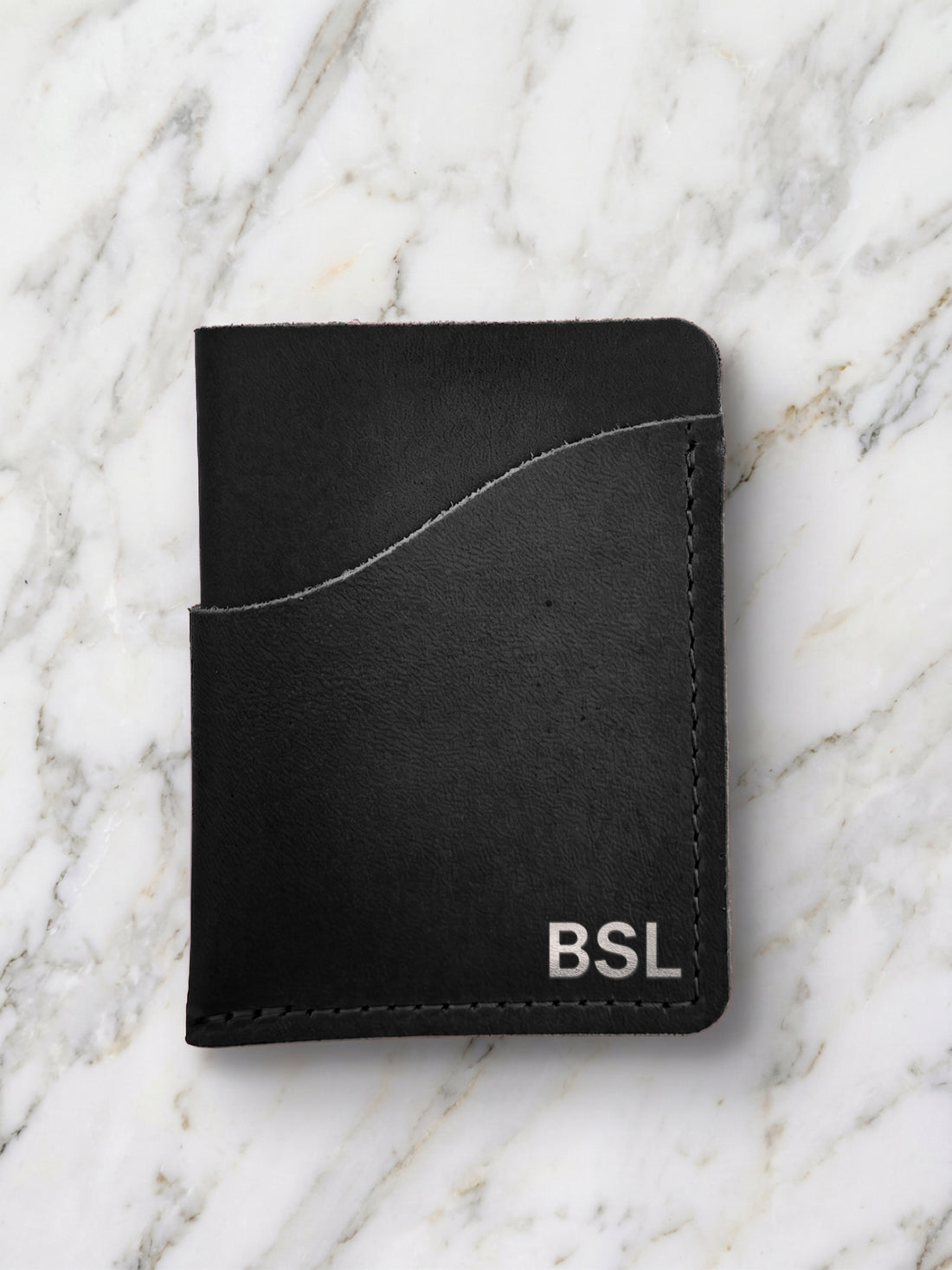 slim card sleeve wallet Italian Leather Holder everything is RFID protected and easy to access Wave Wallet Handmade Minimalist