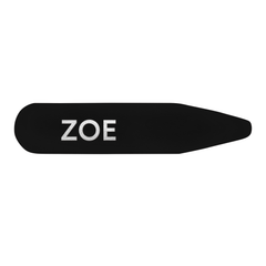 Black leather bookmark personalized with stamped initials, made in the USA