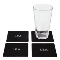 Personalized Leather Square Coasters - Set of 4