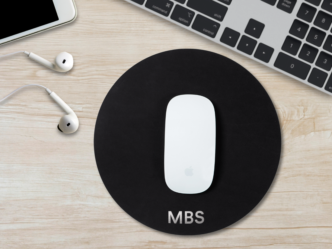 Personalized Round Leather Mouse Pad
