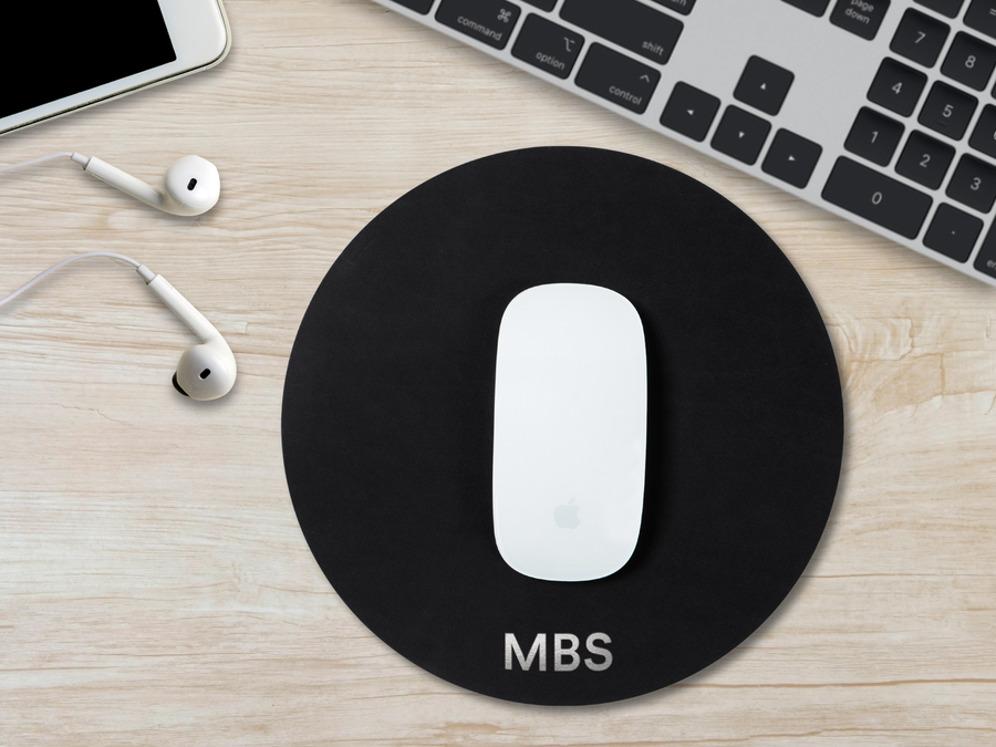 Personalized Round Leather Mouse Pad