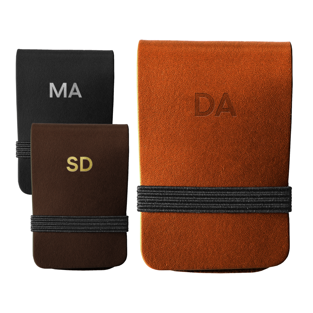 Leather Card Wallet with Elastic Band Brown / Gold Foil Leather Card Wallet with Elastic Band Brown / Gold Foil