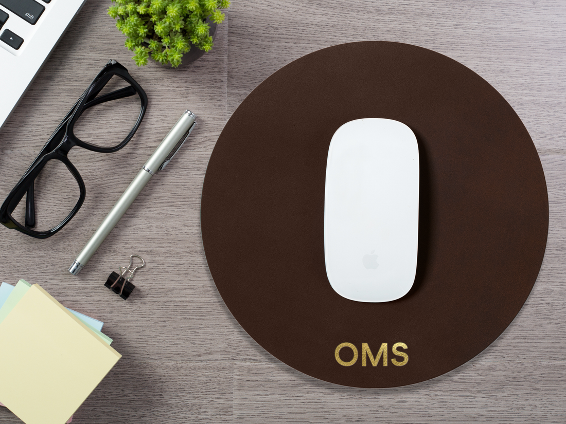 Personalized Round Leather Mouse Pad