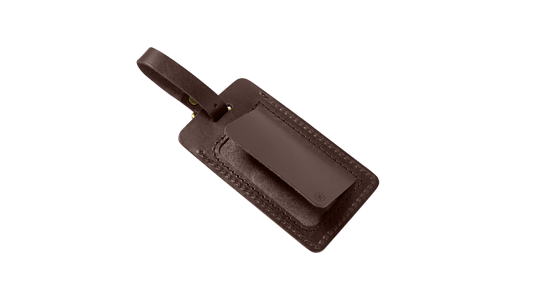 Personalized Sewn Leather Luggage Tag