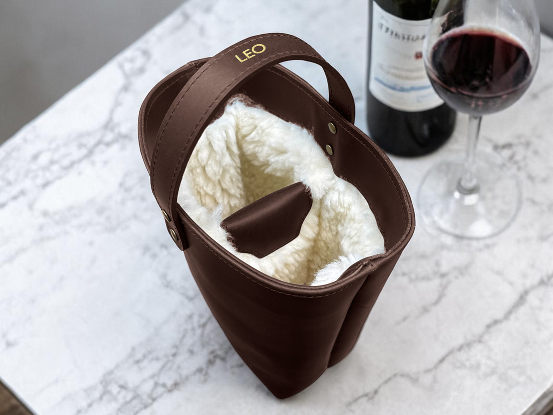 Leather Double Wine Carrier | Handcrafted Personalized Wine Tote
