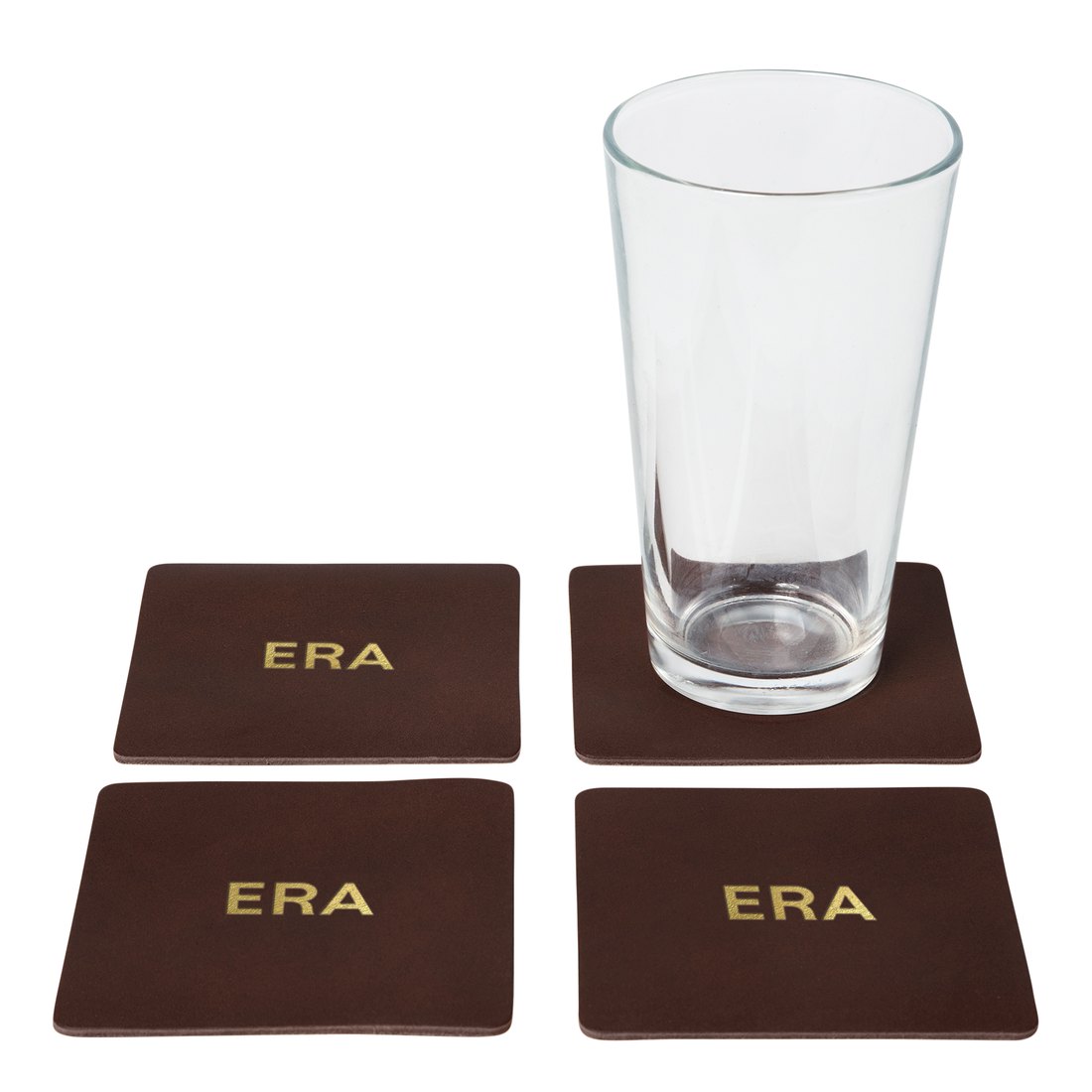 Personalized Leather Square Coasters - Set of 4